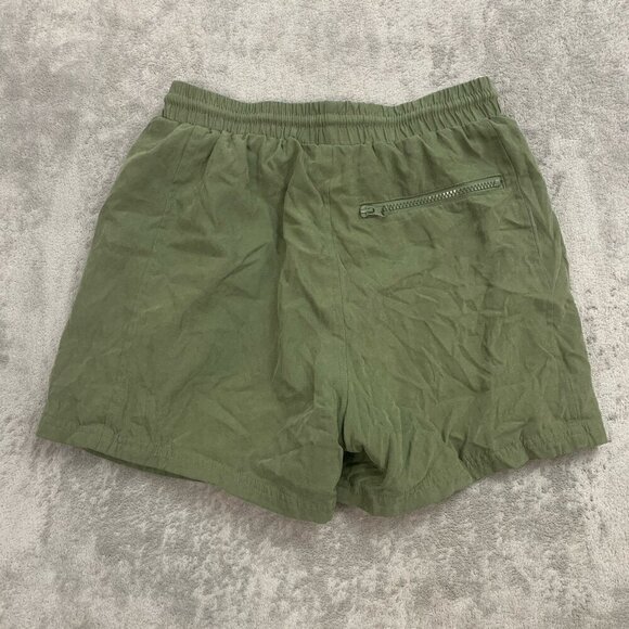 Civil Regime Shorts Mens Small Faux Suede Military Green Logo Athleisure Casual - Picture 12 of 13